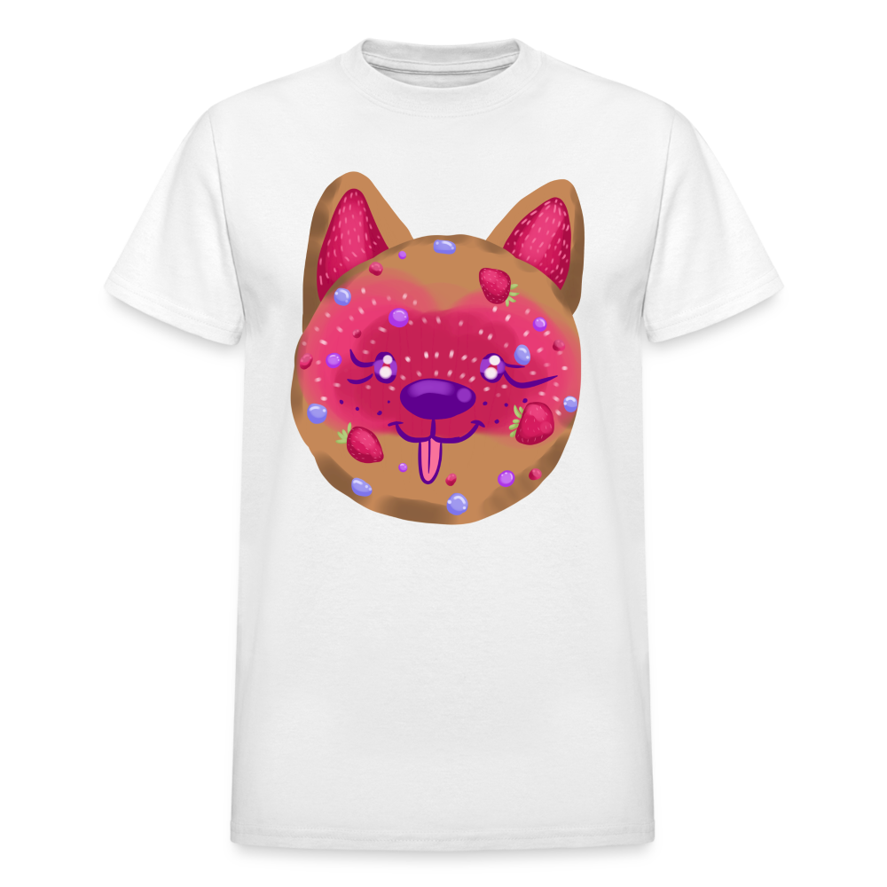 Strawberry Dog Adult T-Shirt - white